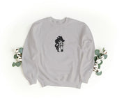 Felpa Ricamata Unisex a Girocollo – Morbida e Confortevole – Design Goku + Chichi Bacio-Biiply
