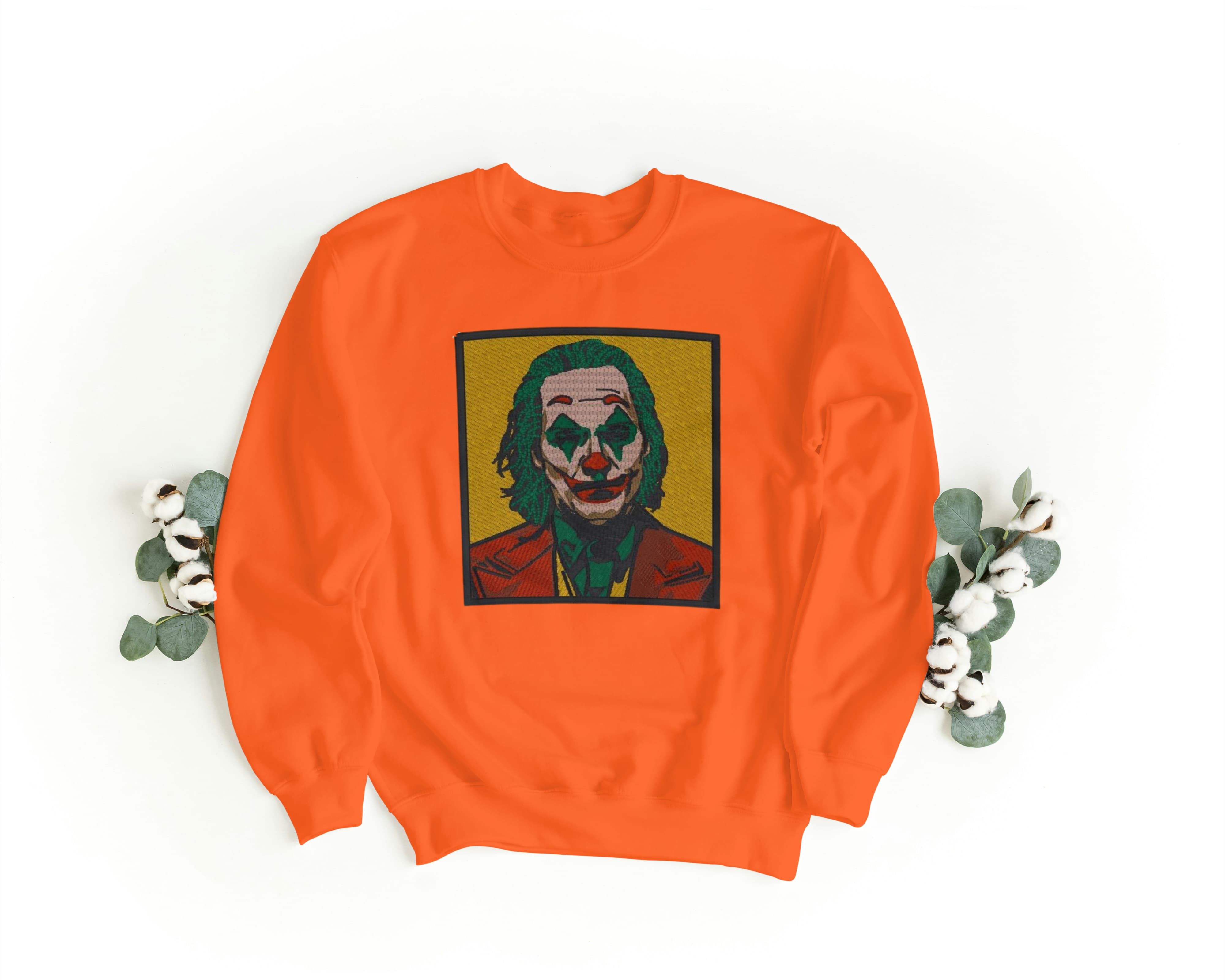 Felpa Ricamata Unisex a Girocollo – Morbida e Confortevole – Design Joker-Biiply