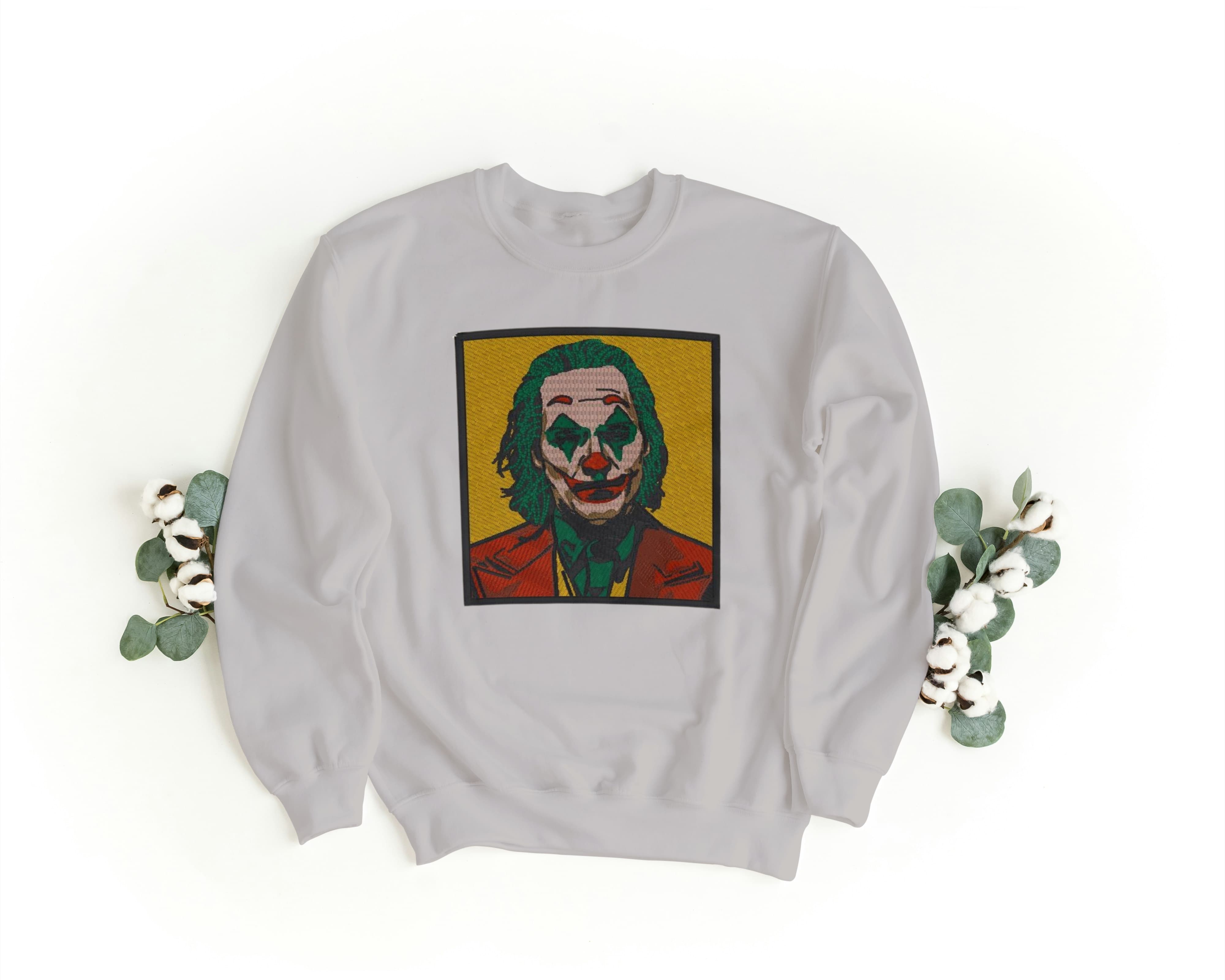 Felpa Ricamata Unisex a Girocollo – Morbida e Confortevole – Design Joker-Biiply