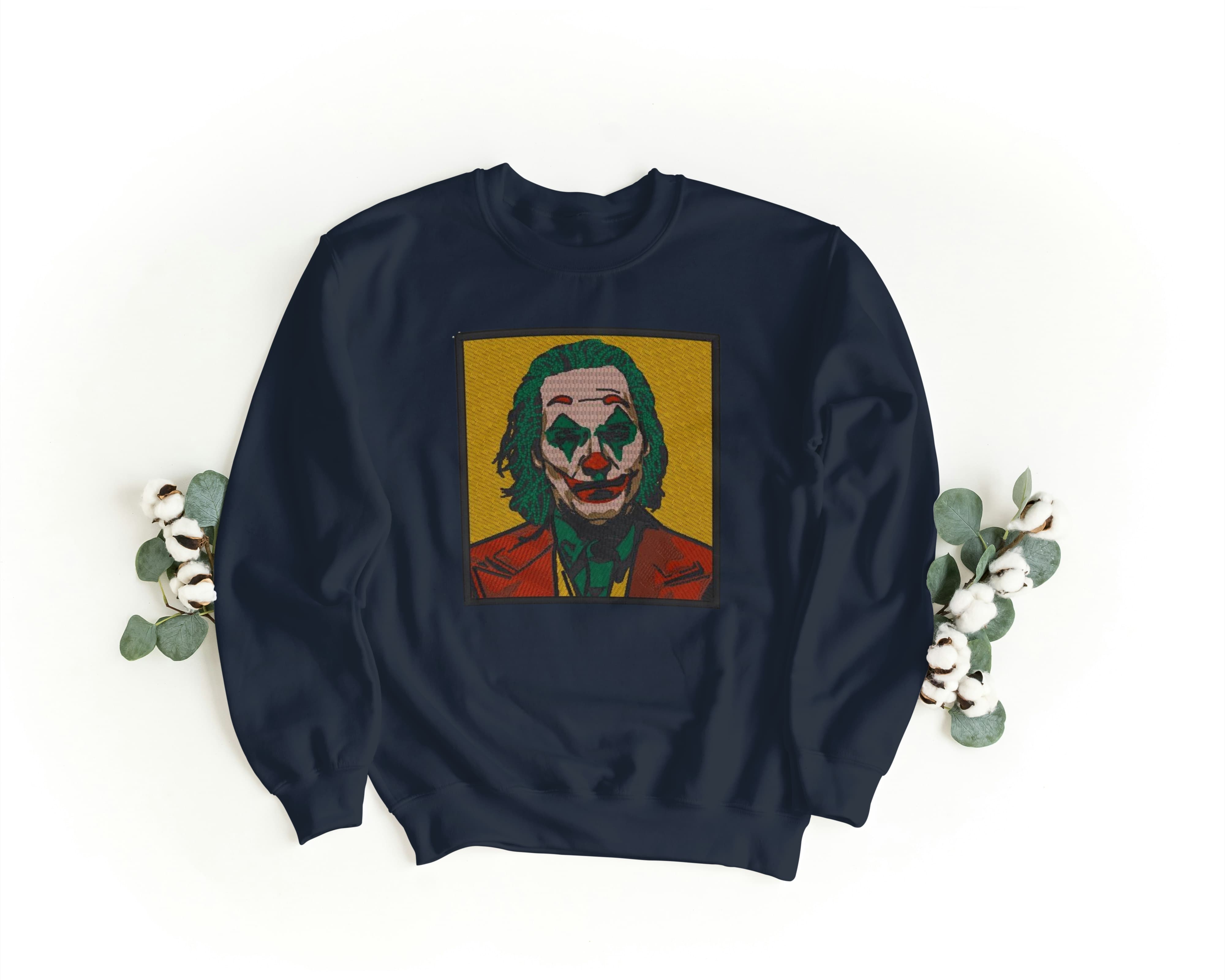Felpa Ricamata Unisex a Girocollo – Morbida e Confortevole – Design Joker-Biiply