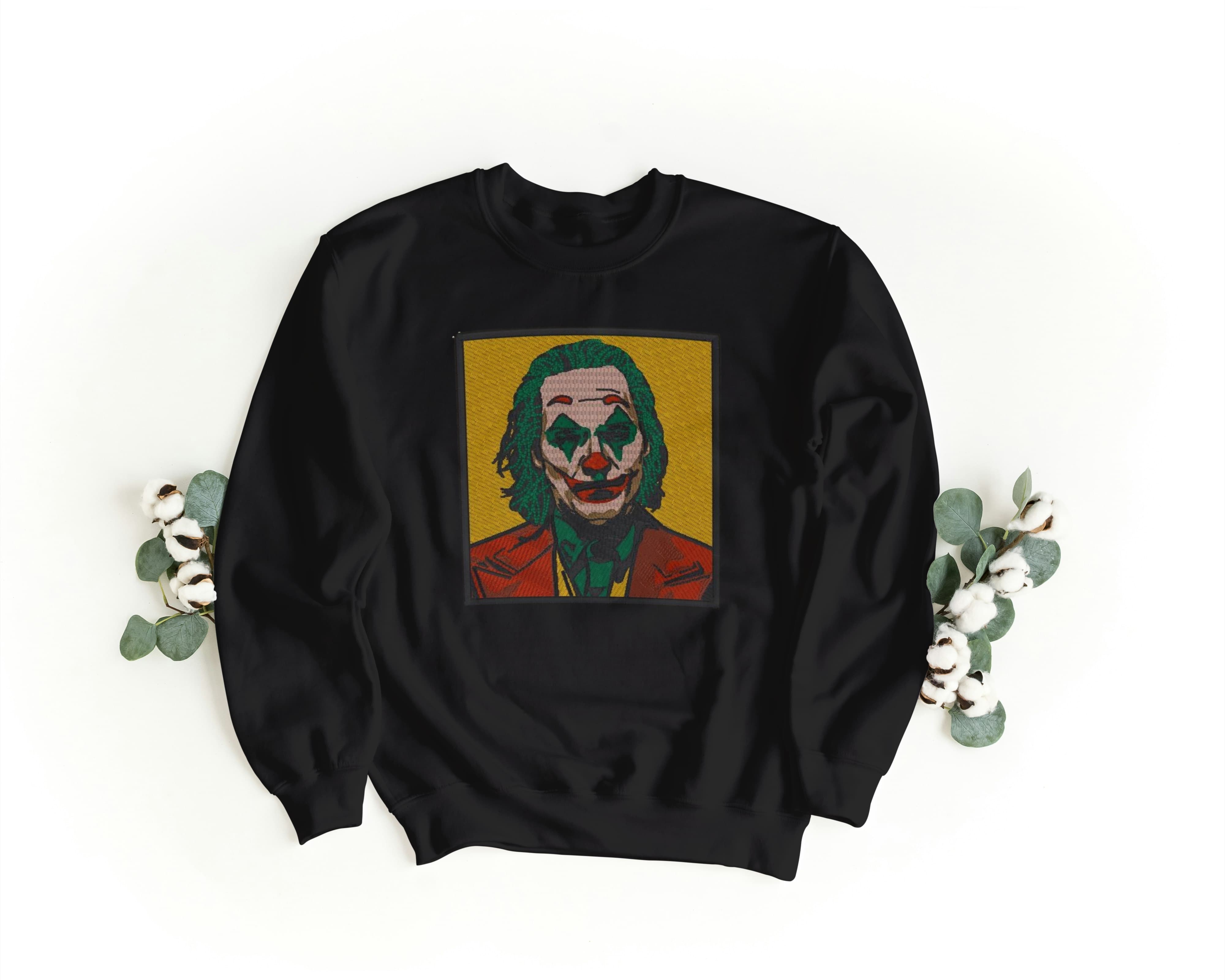 Felpa Ricamata Unisex a Girocollo – Morbida e Confortevole – Design Joker-Biiply