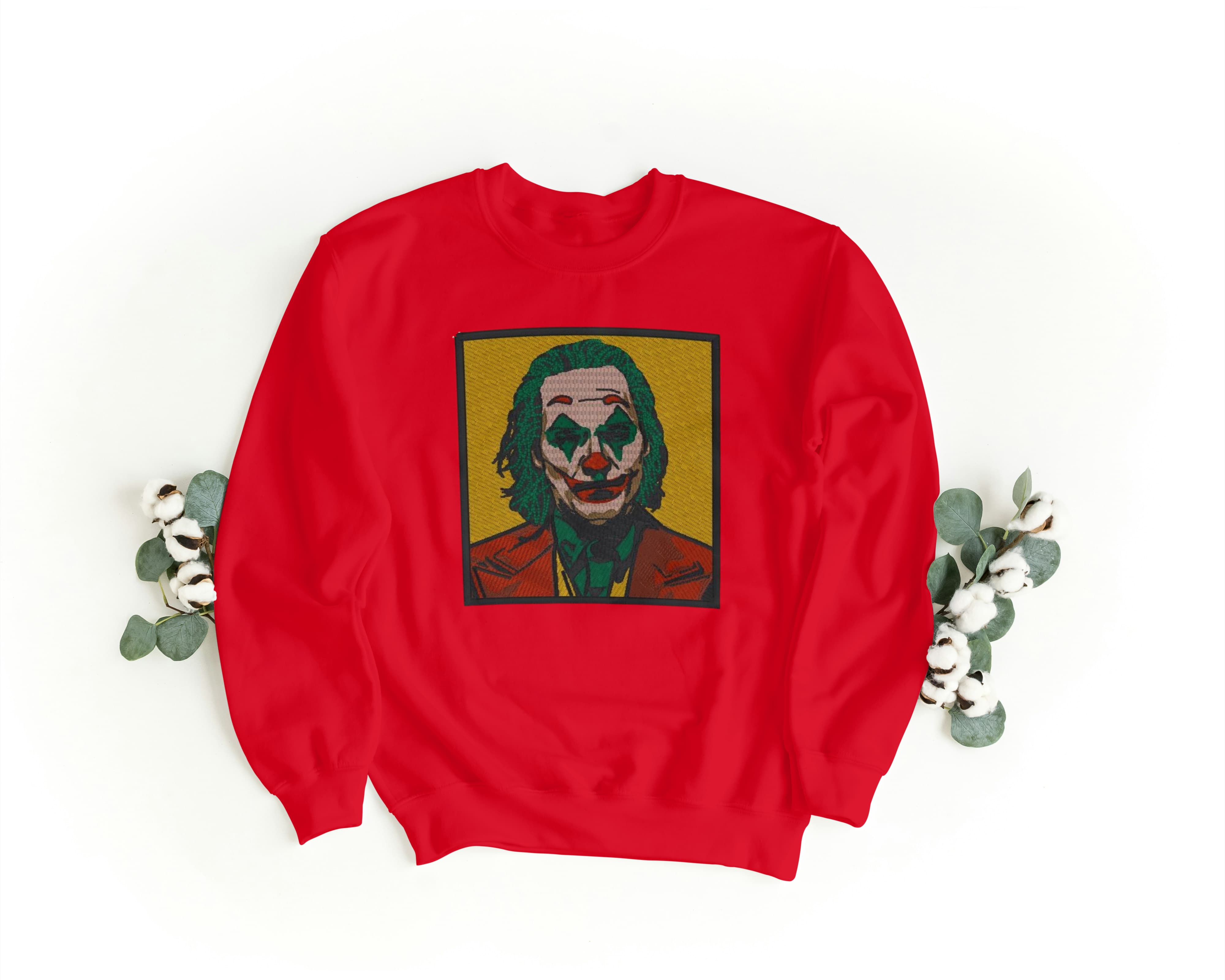 Felpa Ricamata Unisex a Girocollo – Morbida e Confortevole – Design Joker-Biiply