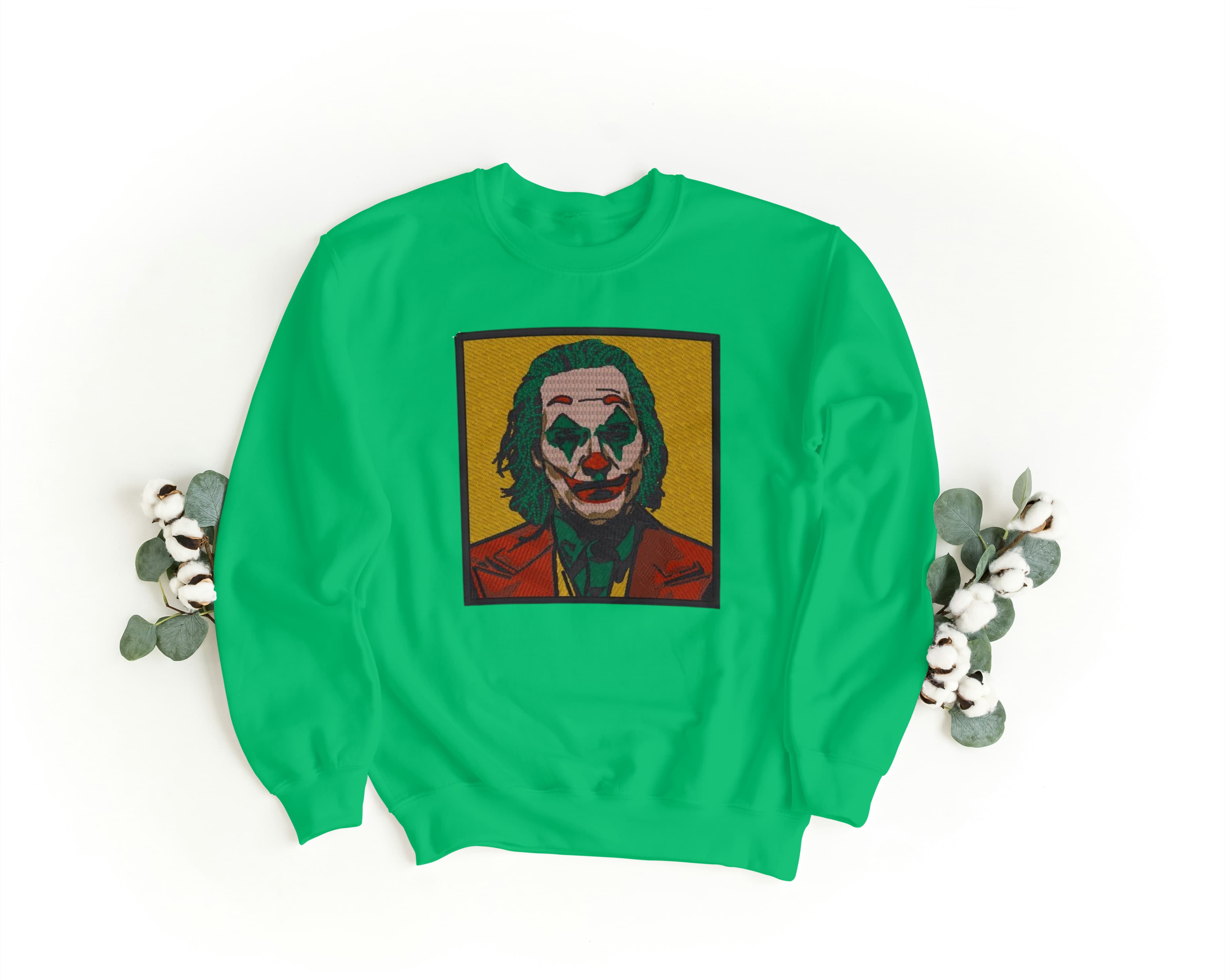Felpa Ricamata Unisex a Girocollo – Morbida e Confortevole – Design Joker-Biiply
