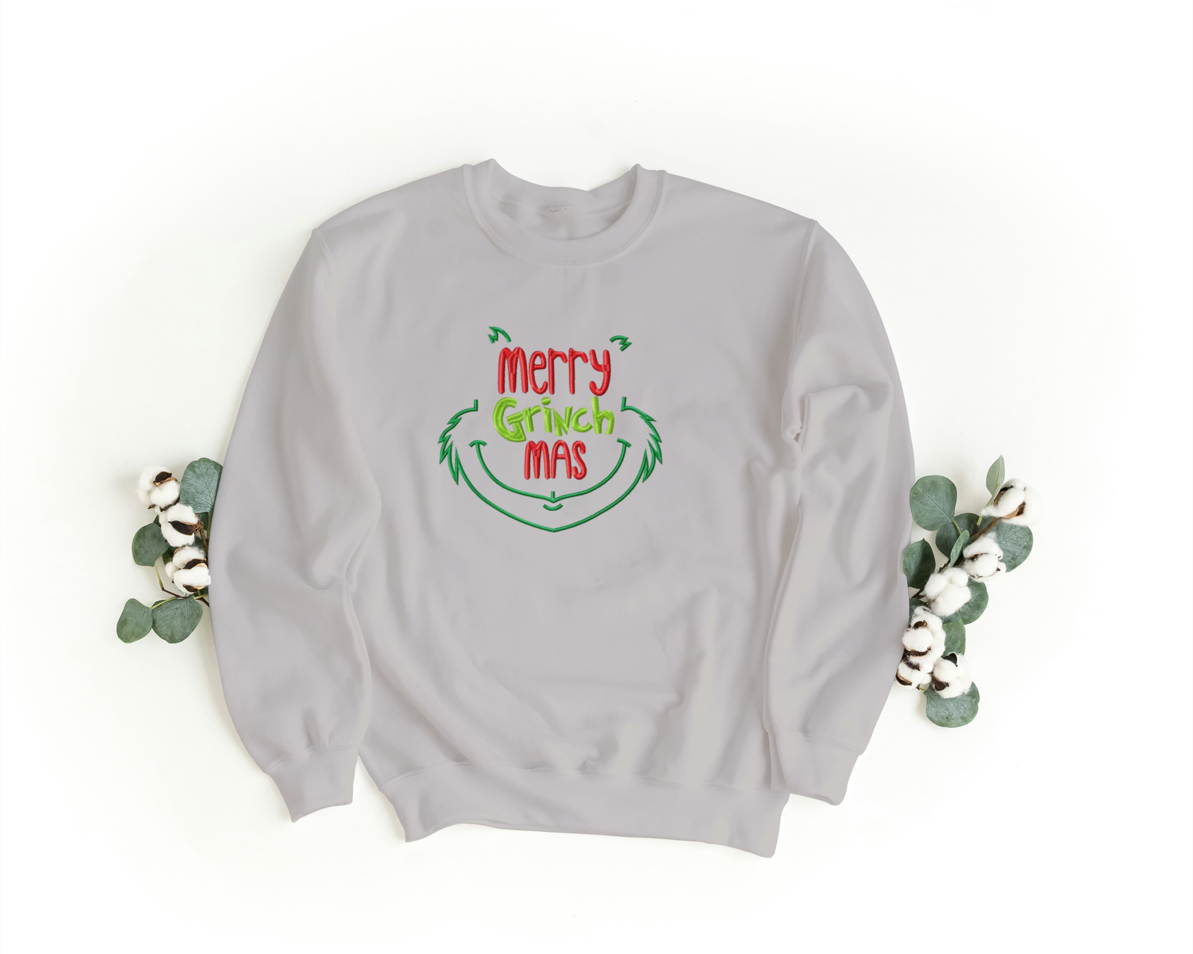 Ricamo Personalizzato - Felpa Ricamata Unisex – Morbida – Stile Streetwear – Merry Grinch-Biiply