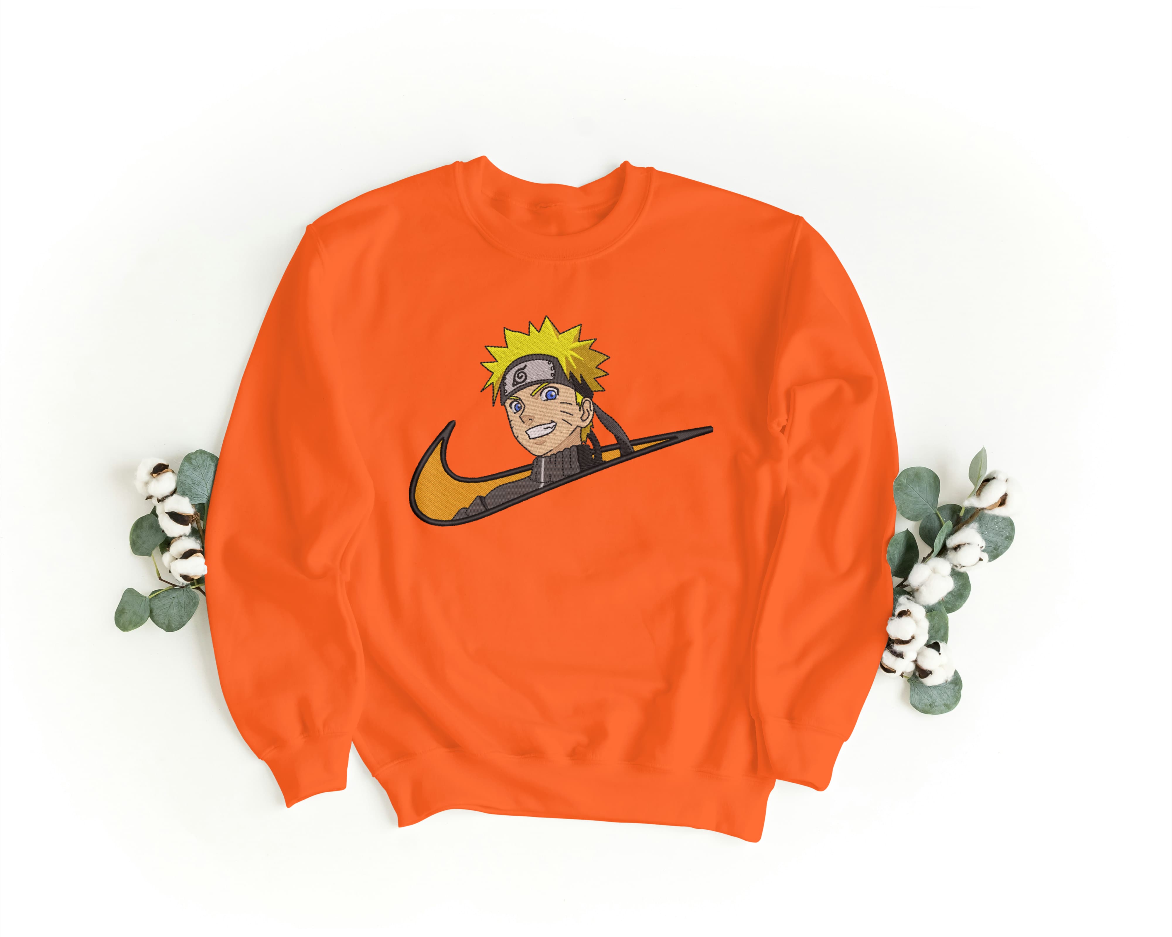 Felpa Ricamata Unisex a Girocollo – Morbida e Confortevole – Design Naruto-Biiply