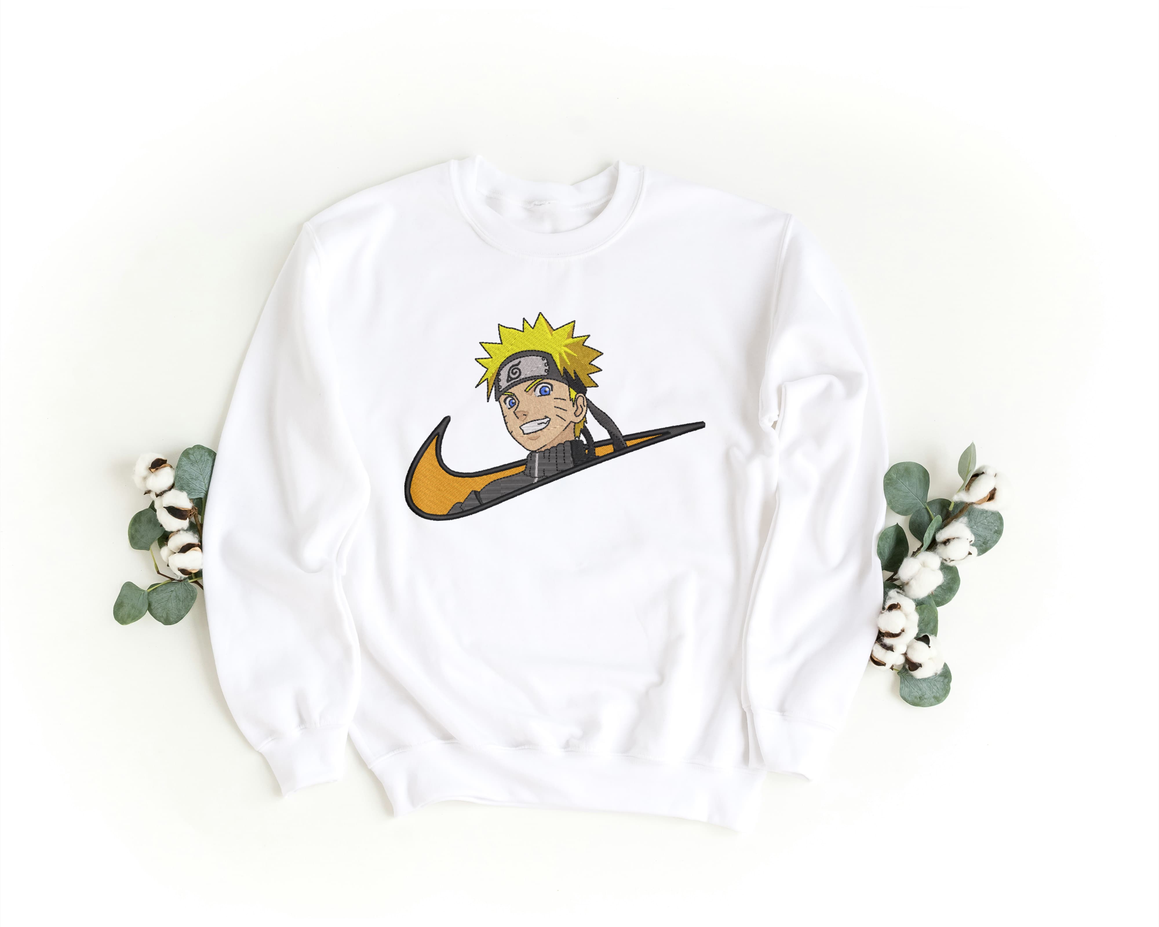 Felpa Ricamata Unisex a Girocollo – Morbida e Confortevole – Design Naruto-Biiply