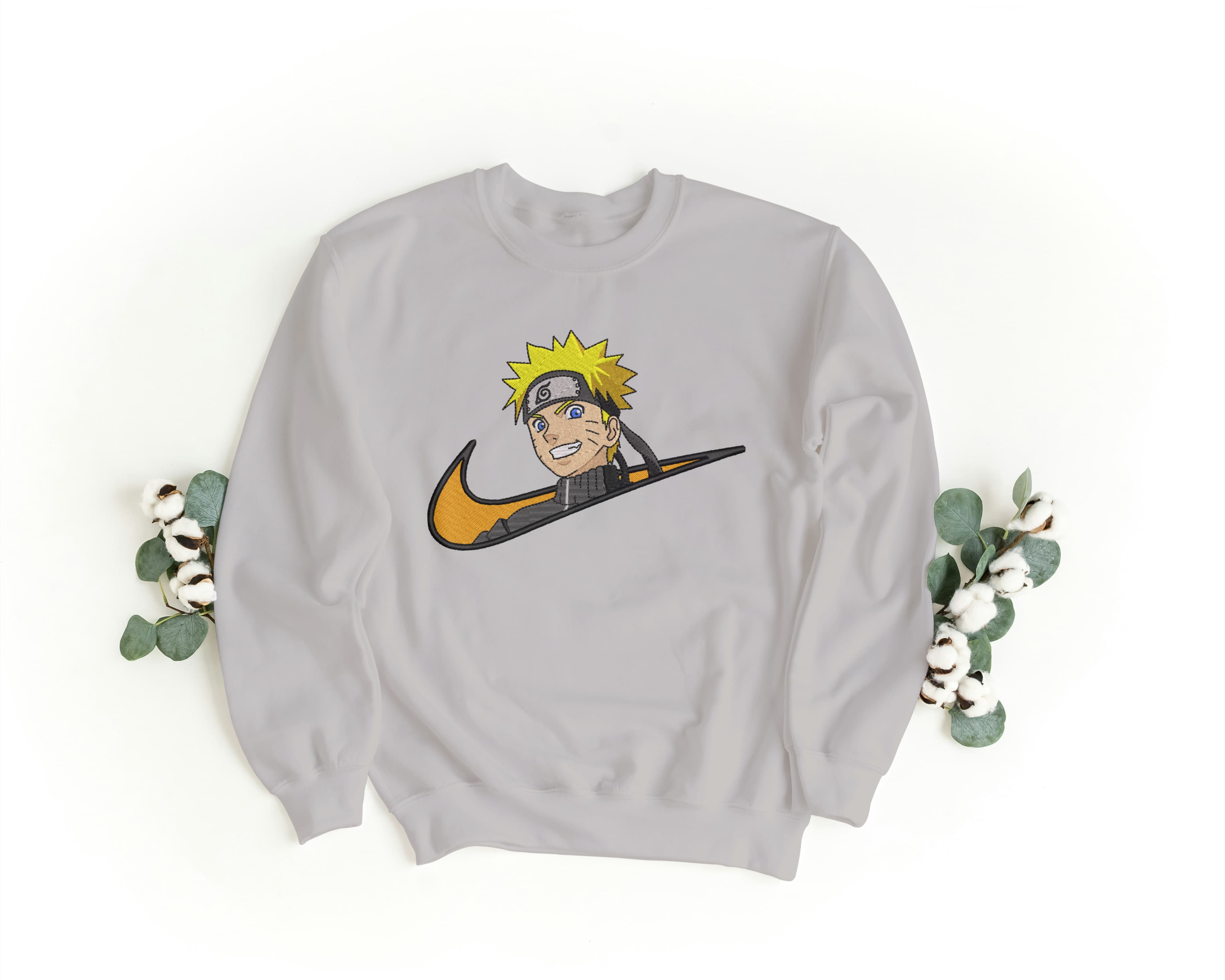 Felpa Ricamata Unisex a Girocollo – Morbida e Confortevole – Design Naruto-Biiply
