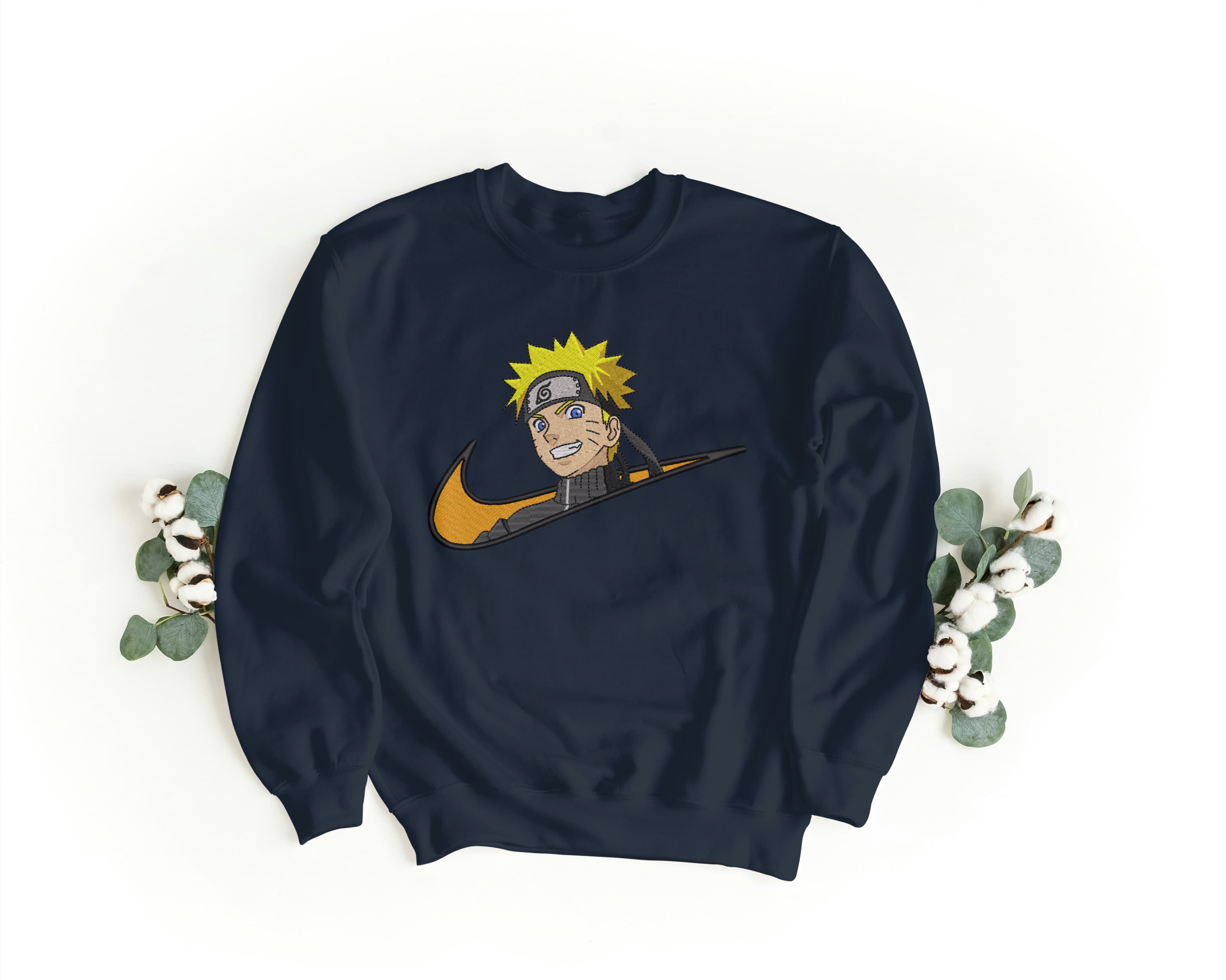 Felpa Ricamata Unisex a Girocollo – Morbida e Confortevole – Design Naruto-Biiply