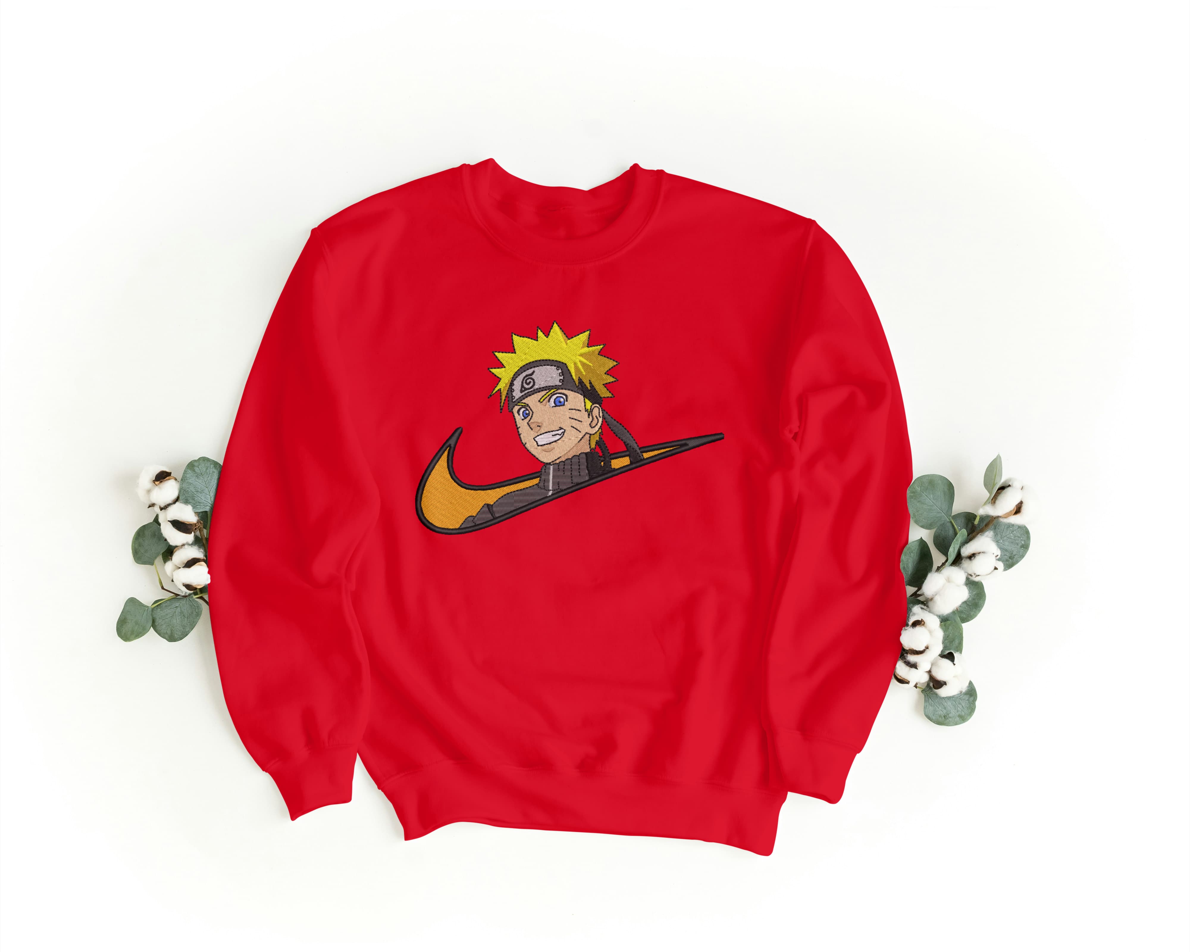 Felpa Ricamata Unisex a Girocollo – Morbida e Confortevole – Design Naruto-Biiply