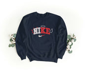 Felpa Ricamata Unisex a Girocollo – Morbida e Confortevole – Design Nike Angel & Devil-Biiply