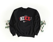 Felpa Ricamata Unisex a Girocollo – Morbida e Confortevole – Design Nike Angel & Devil-Biiply