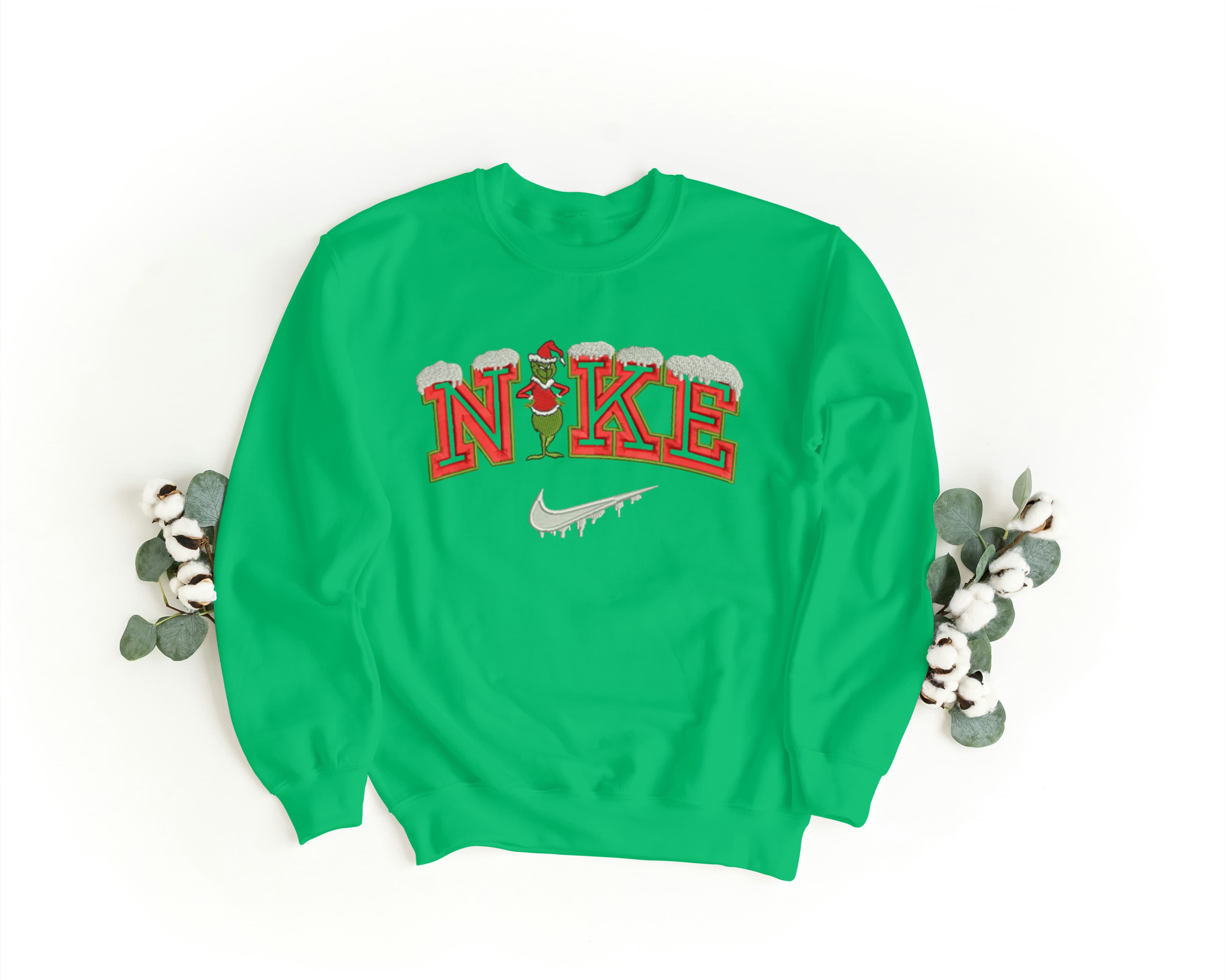 Ricamo Personalizzato - Felpa Ricamata Unisex – Morbida – Stile Streetwear – Nike Grinch-Biiply
