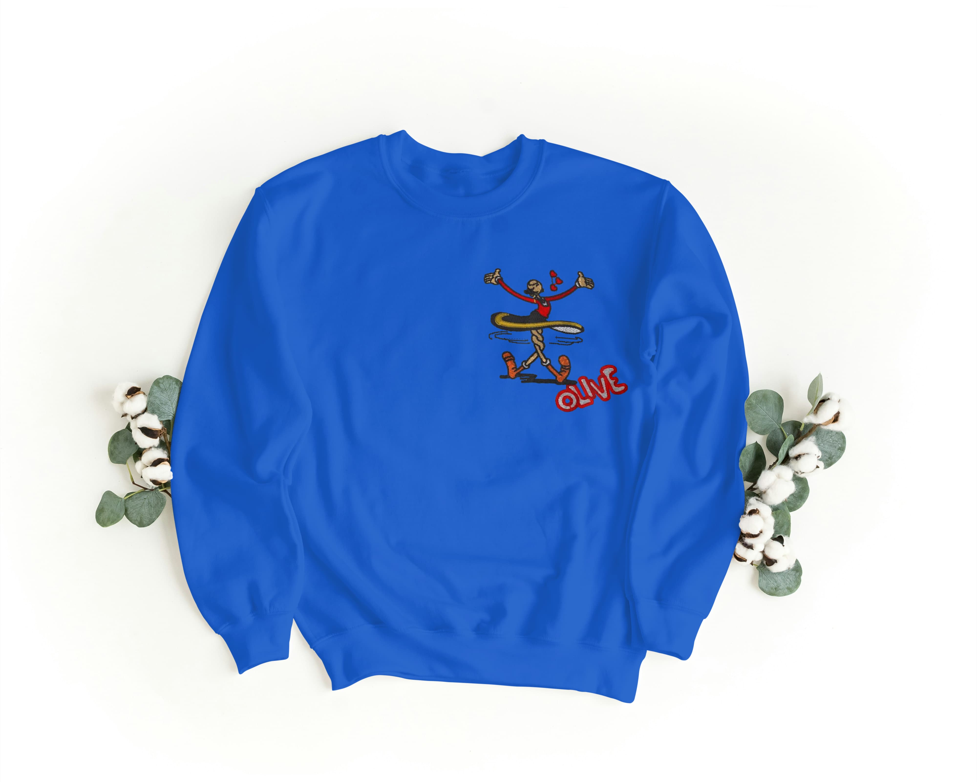 Felpa Ricamata Unisex a Girocollo – Morbida e Confortevole – Design Olivia-Biiply