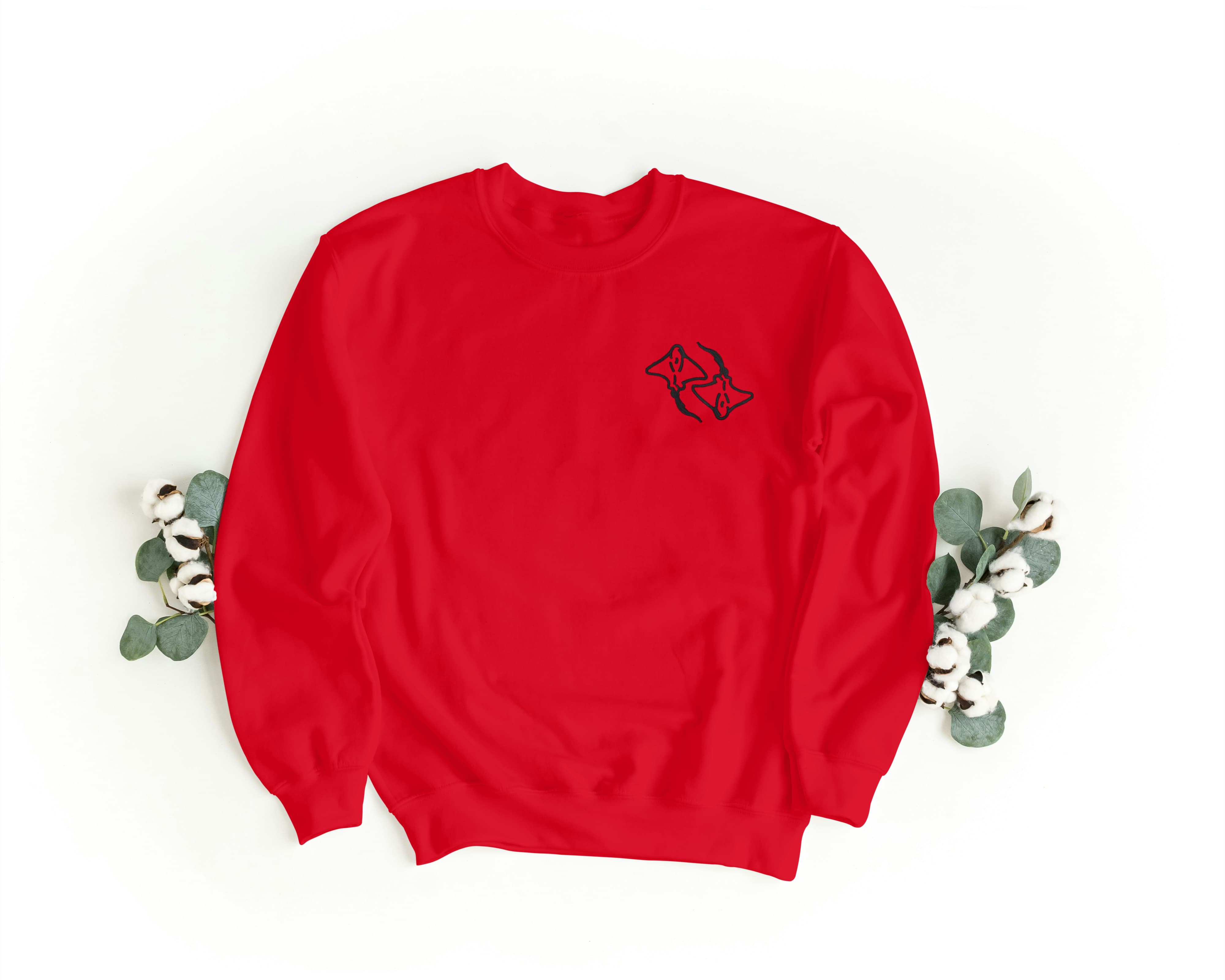 Felpa Ricamata Unisex a Girocollo – Morbida e Confortevole – Design Razze inseparabili-Biiply