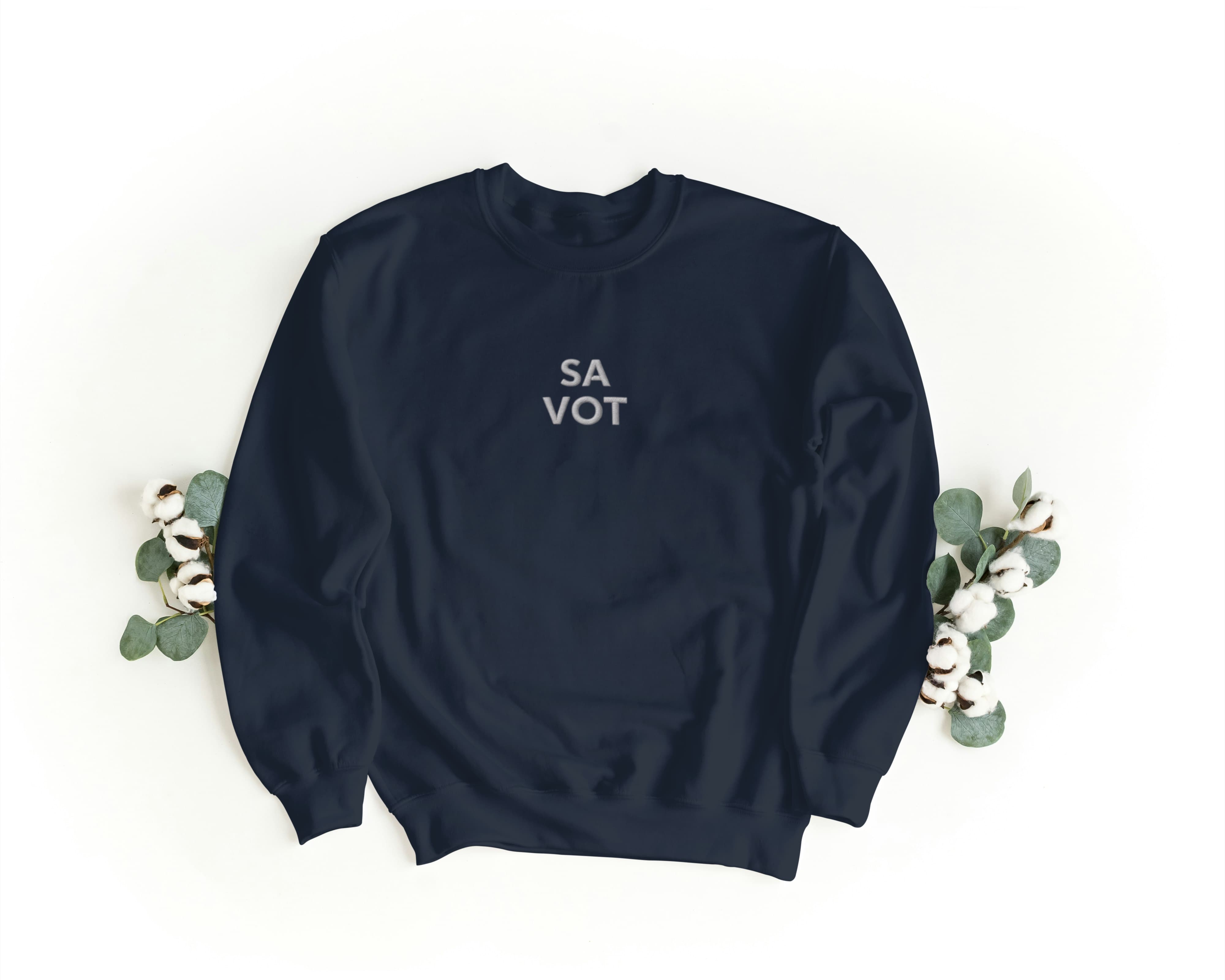 Felpa Ricamata Unisex a Girocollo – Morbida e Confortevole – Design Sa vot-Biiply