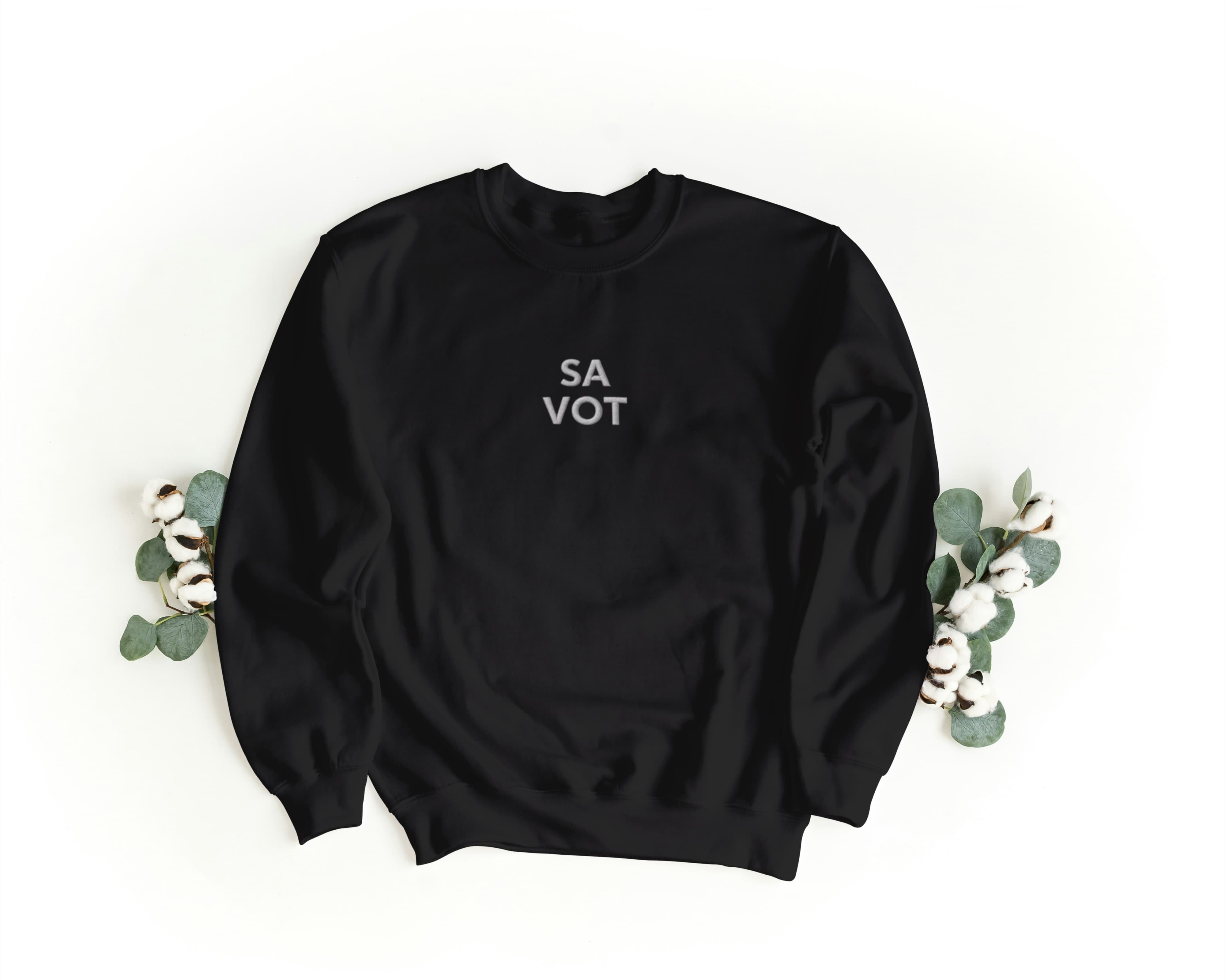 Felpa Ricamata Unisex a Girocollo – Morbida e Confortevole – Design Sa vot-Biiply