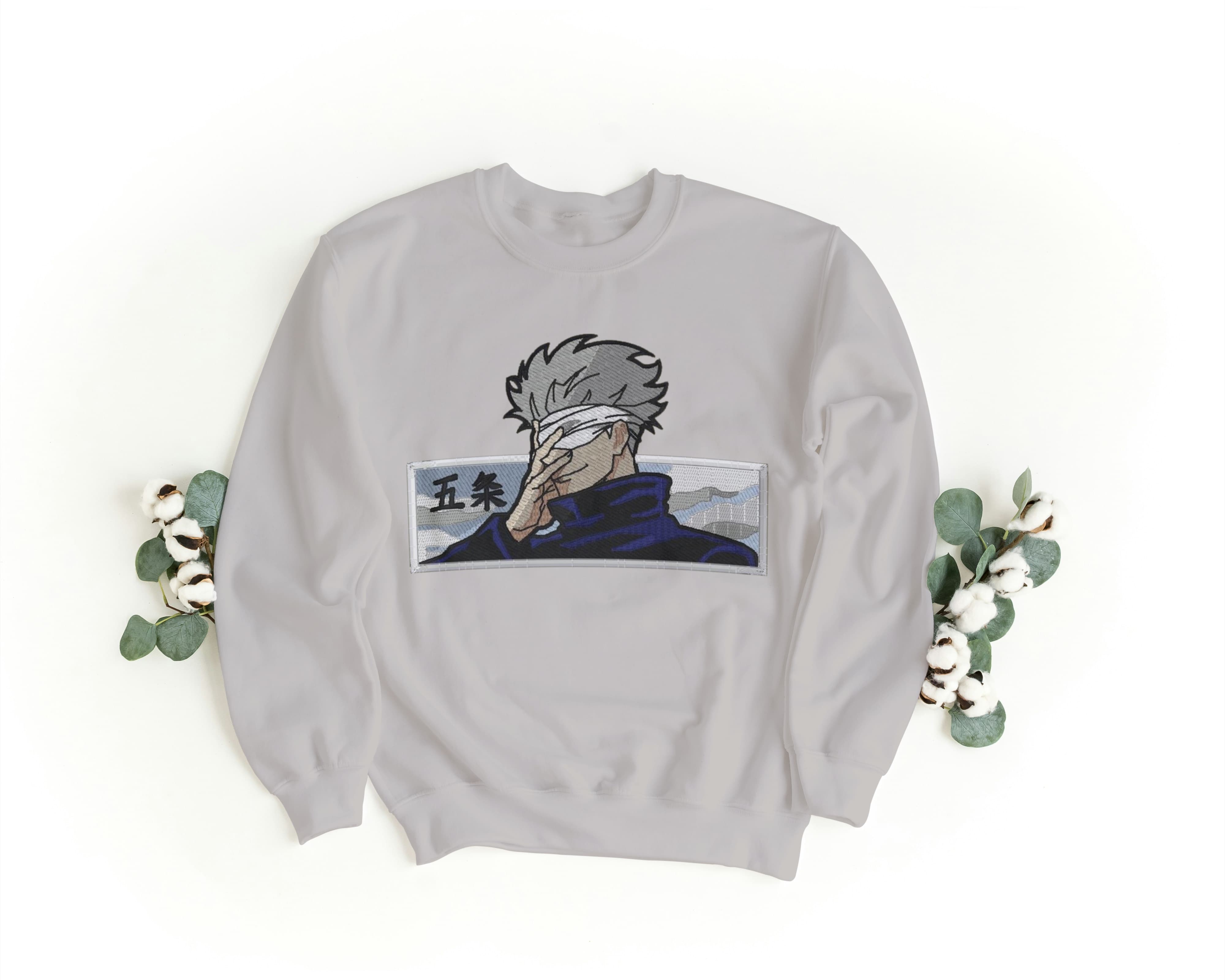 Felpa Ricamata Unisex a Girocollo – Morbida e Confortevole – Design Satoru Gojo-Biiply