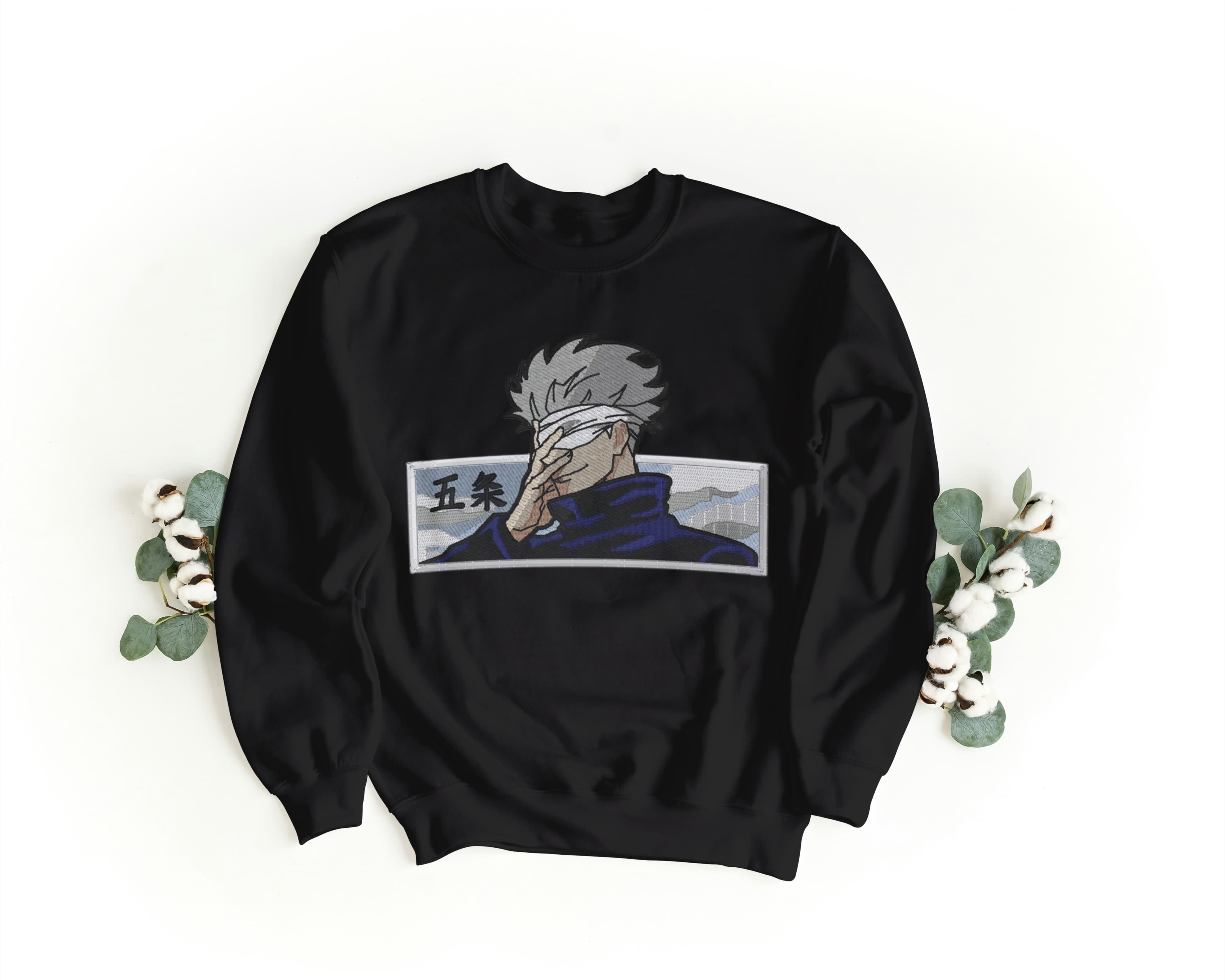 Felpa Ricamata Unisex a Girocollo – Morbida e Confortevole – Design Satoru Gojo-Biiply