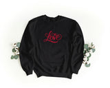 Sudadera Unisex Bordada con Cuello Redondo – Suave y Cómoda – Diseño con Texto Love