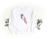 Unisex Crewneck Embroidered Sweatshirt – Soft and Comfortable – Skeleton Love Design