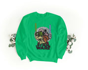 Felpa Ricamata Unisex a Girocollo – Morbida e Confortevole – Design Star Wars Topolino + Yoda-Biiply