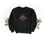 Unisex Crewneck Embroidered Sweatshirt – Soft and Comfortable – Stitch Design with Hearts