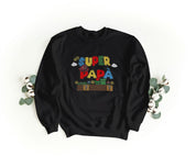 Felpa Ricamata Unisex a Girocollo – Morbida e Confortevole – Design Super Papà-Biiply
