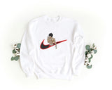 Unisex Crewneck Embroidered Sweatshirt – Soft and Comfortable – Baki Swoosh Design