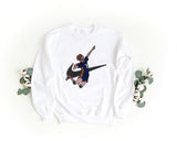 Unisex Crewneck Embroidered Sweatshirt – Soft and Comfortable – Basketball Swoosh Design