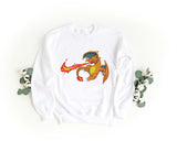 Felpa Ricamata Unisex a Girocollo – Morbida e Confortevole – Design Swoosh  + Charizard