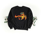 Felpa Ricamata Unisex a Girocollo – Morbida e Confortevole – Design Swoosh + Charizard-Biiply