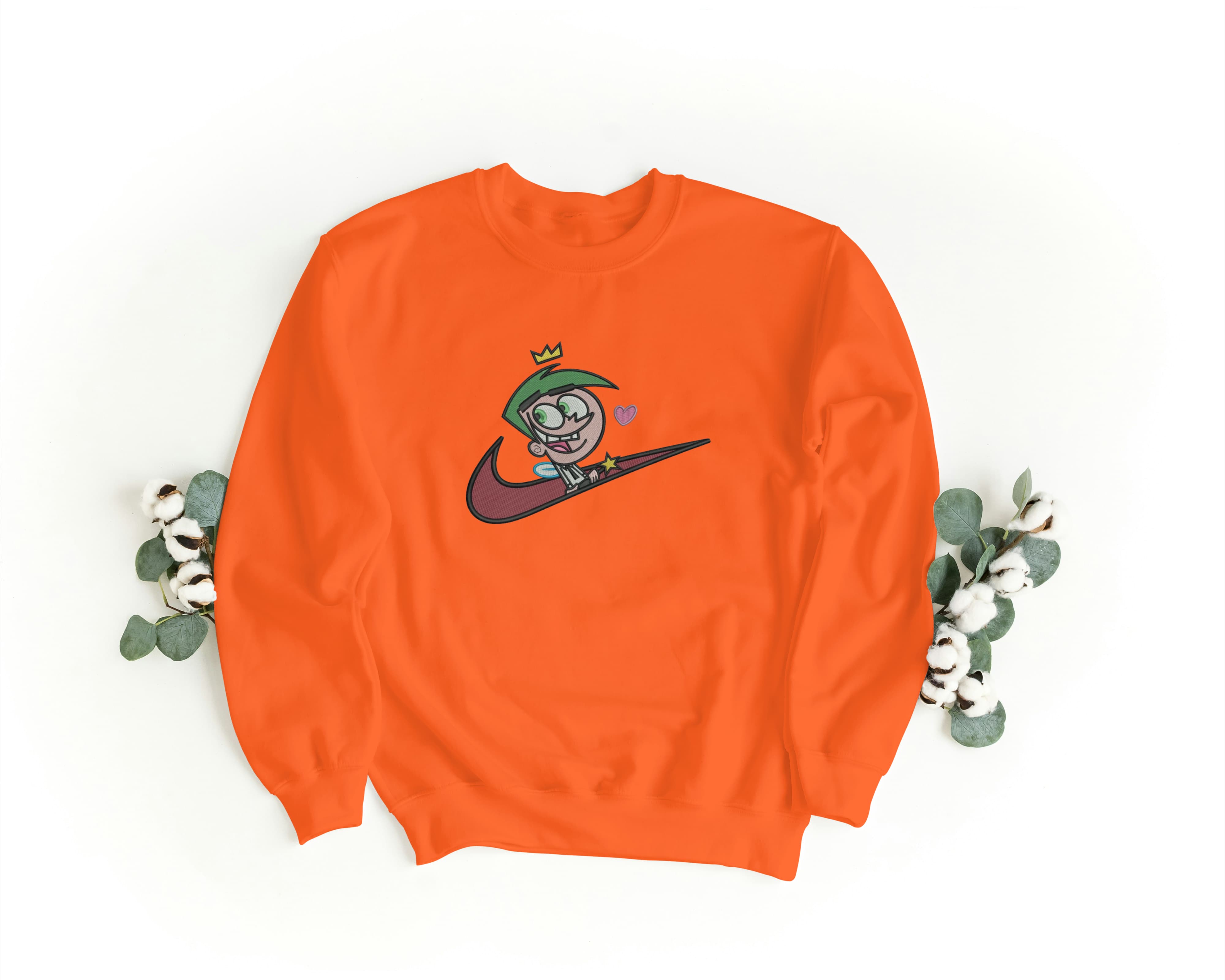 Felpa Ricamata Unisex a Girocollo – Morbida e Confortevole – Design Swoosh Cosmo-Biiply