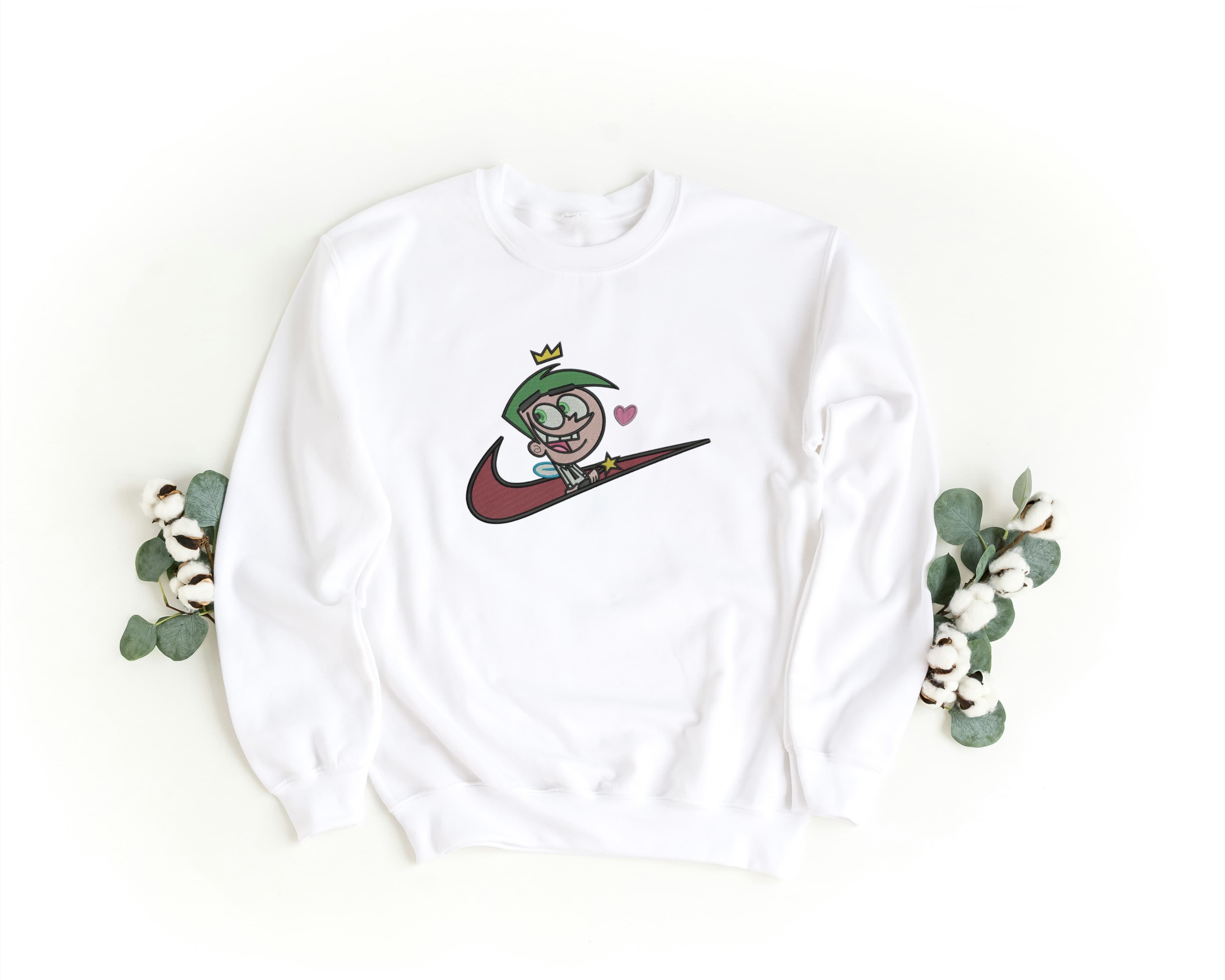 Felpa Ricamata Unisex a Girocollo – Morbida e Confortevole – Design Swoosh Cosmo-Biiply