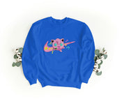 Felpa Ricamata Unisex a Girocollo – Morbida e Confortevole – Design Swoosh + Jigglypuff-Biiply