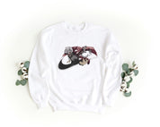 Felpa Ricamata Unisex a Girocollo – Morbida e Confortevole – Design Swoosh Ken Kaneki-Biiply