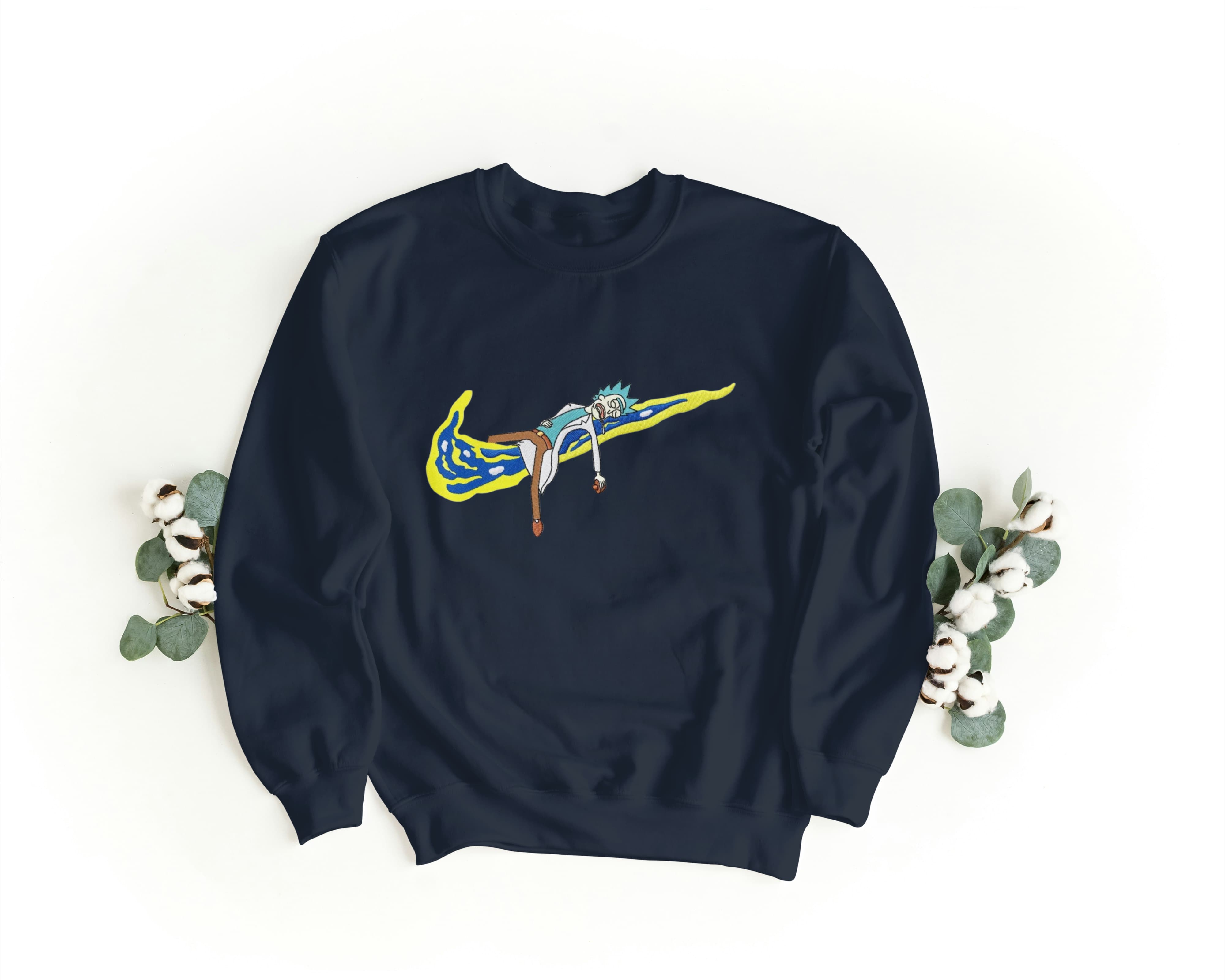 Felpa Ricamata Unisex a Girocollo – Morbida e Confortevole – Design Swoosh Rik-Biiply