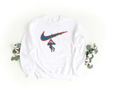 Felpa Ricamata Unisex a Girocollo – Morbida e Confortevole – Design Swoosh + Spiderman Xmas
