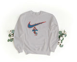 Felpa Ricamata Unisex a Girocollo – Morbida e Confortevole – Design Swoosh + Spiderman Xmas