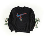 Felpa Ricamata Unisex a Girocollo – Morbida e Confortevole – Design Swoosh + Spiderman Xmas