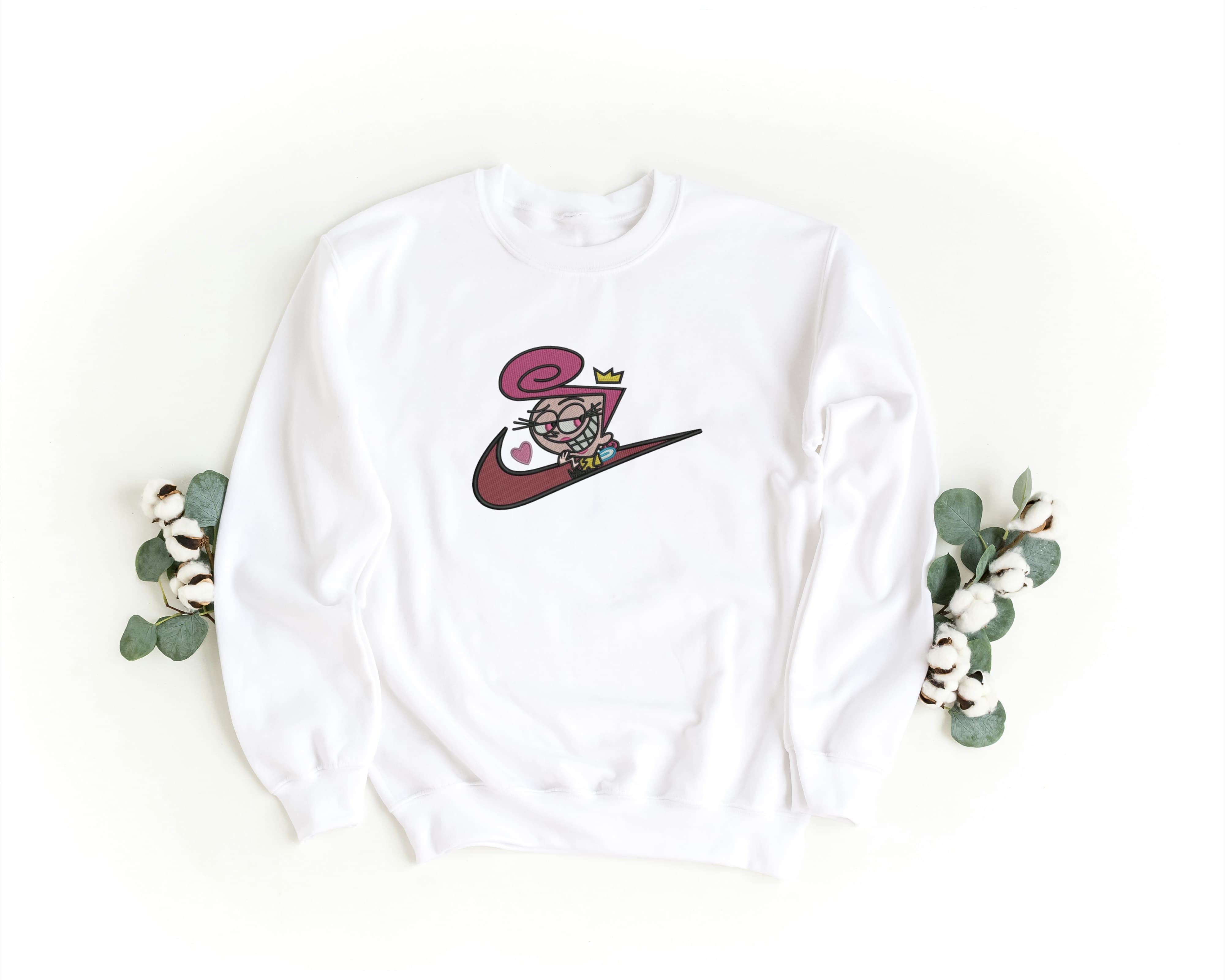 Felpa Ricamata Unisex a Girocollo – Morbida e Confortevole – Design Swoosh Vanda-Biiply