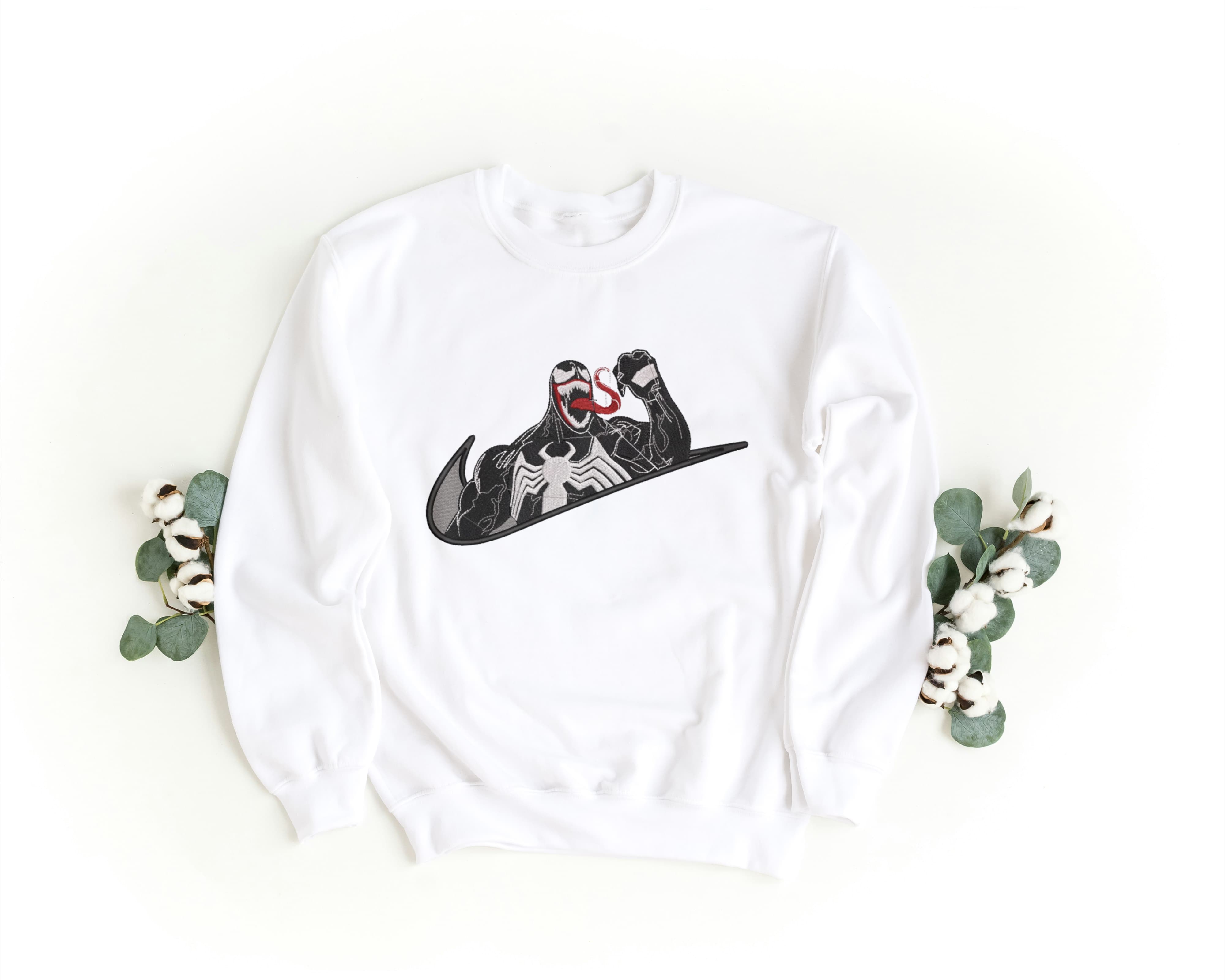 Felpa Ricamata Unisex a Girocollo – Morbida e Confortevole – Design Swoosh Venom-Biiply