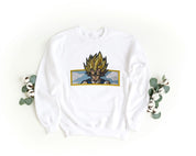 Felpa Ricamata Unisex a Girocollo – Morbida e Confortevole – Design Vegeta Super Sayan-Biiply