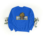 Felpa Ricamata Unisex a Girocollo – Morbida e Confortevole – Design Vegeta Super Sayan-Biiply