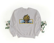 Felpa Ricamata Unisex a Girocollo – Morbida e Confortevole – Design Vegeta Super Sayan-Biiply