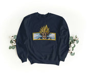 Felpa Ricamata Unisex a Girocollo – Morbida e Confortevole – Design Vegeta Super Sayan-Biiply