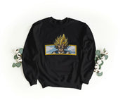 Felpa Ricamata Unisex a Girocollo – Morbida e Confortevole – Design Vegeta Super Sayan-Biiply