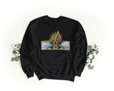 Felpa Ricamata Unisex a Girocollo – Morbida e Confortevole – Design Vegeta Super Sayan