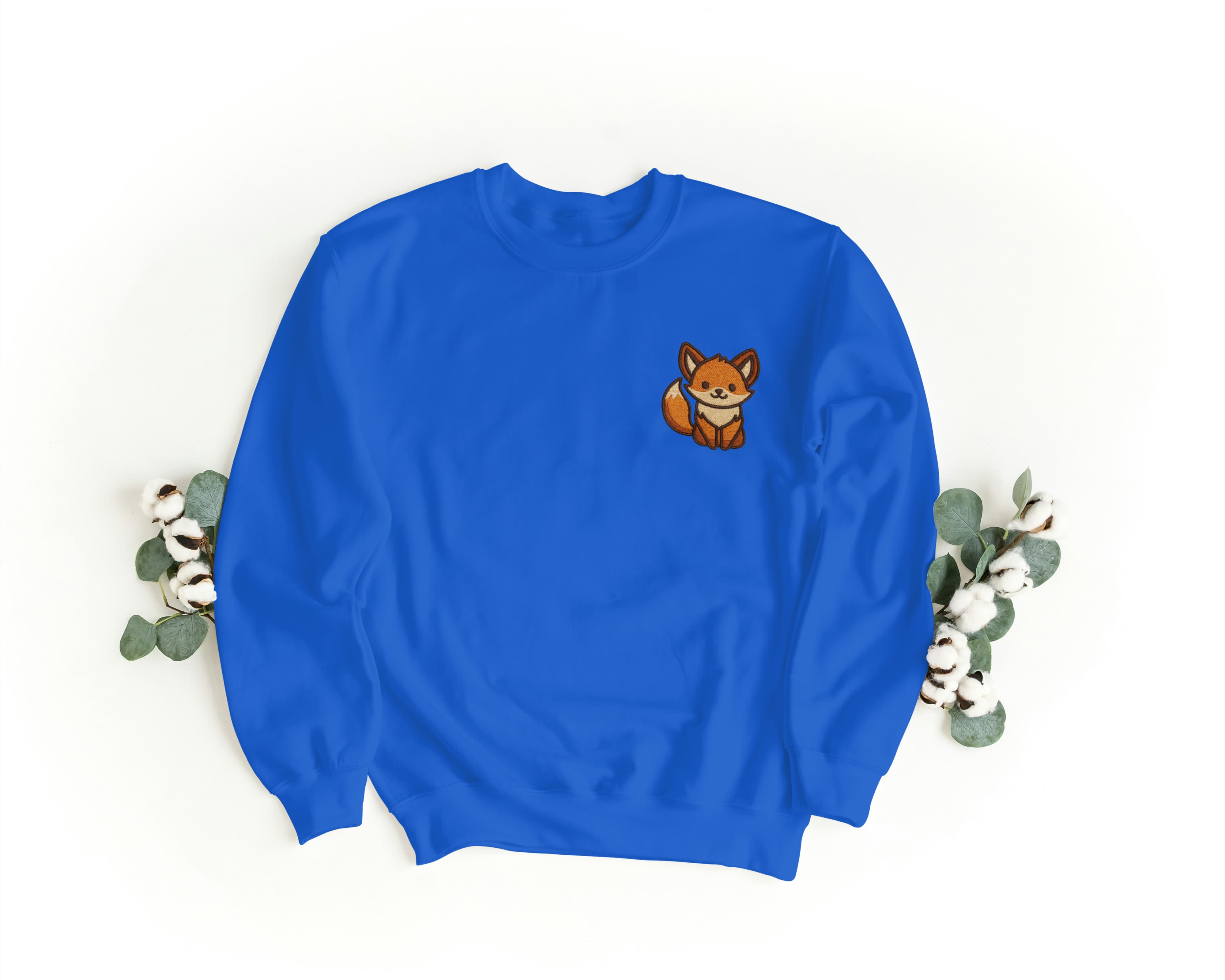 Felpa Ricamata Unisex a Girocollo – Morbida e Confortevole – Design Volpina-Biiply