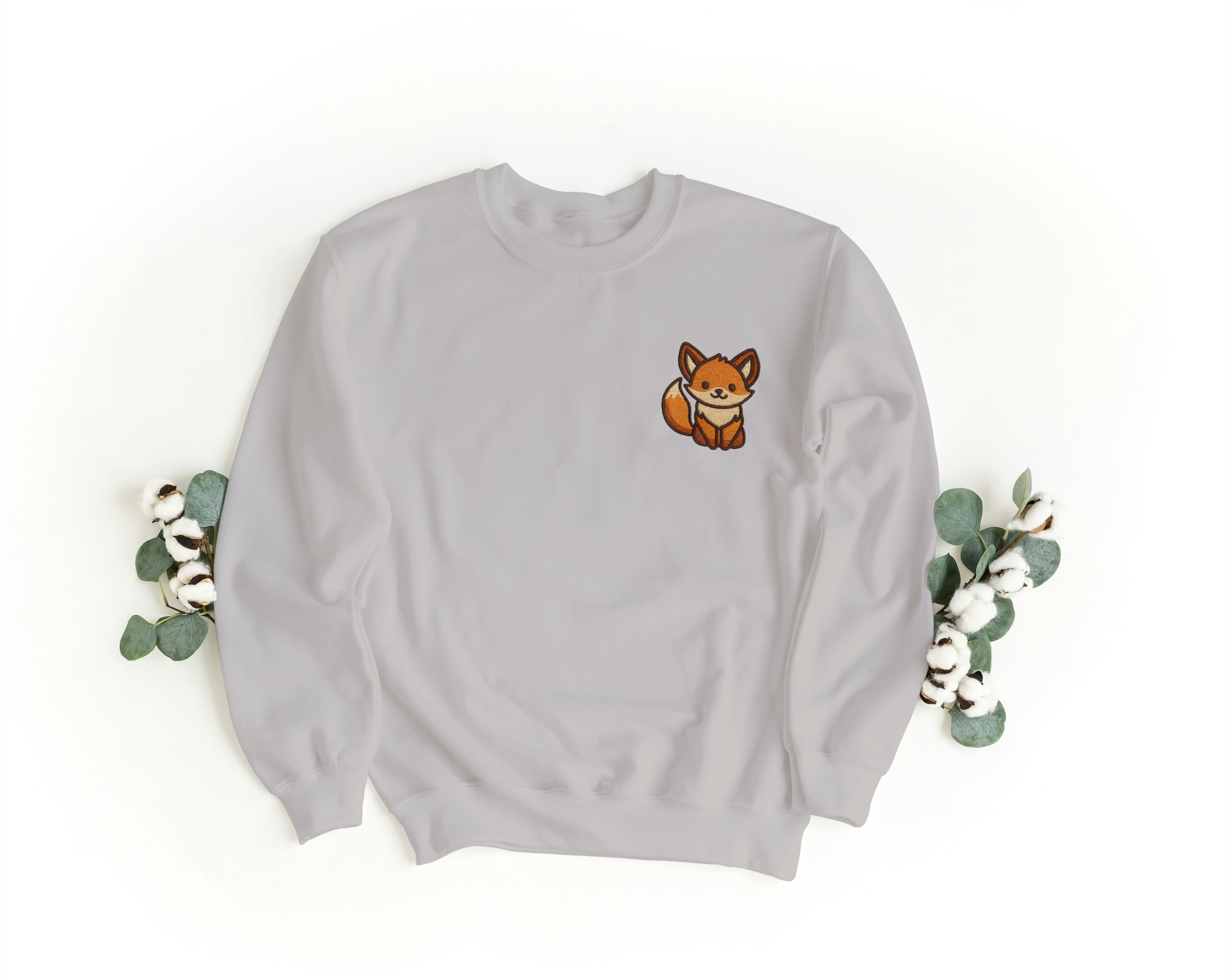 Felpa Ricamata Unisex a Girocollo – Morbida e Confortevole – Design Volpina-Biiply