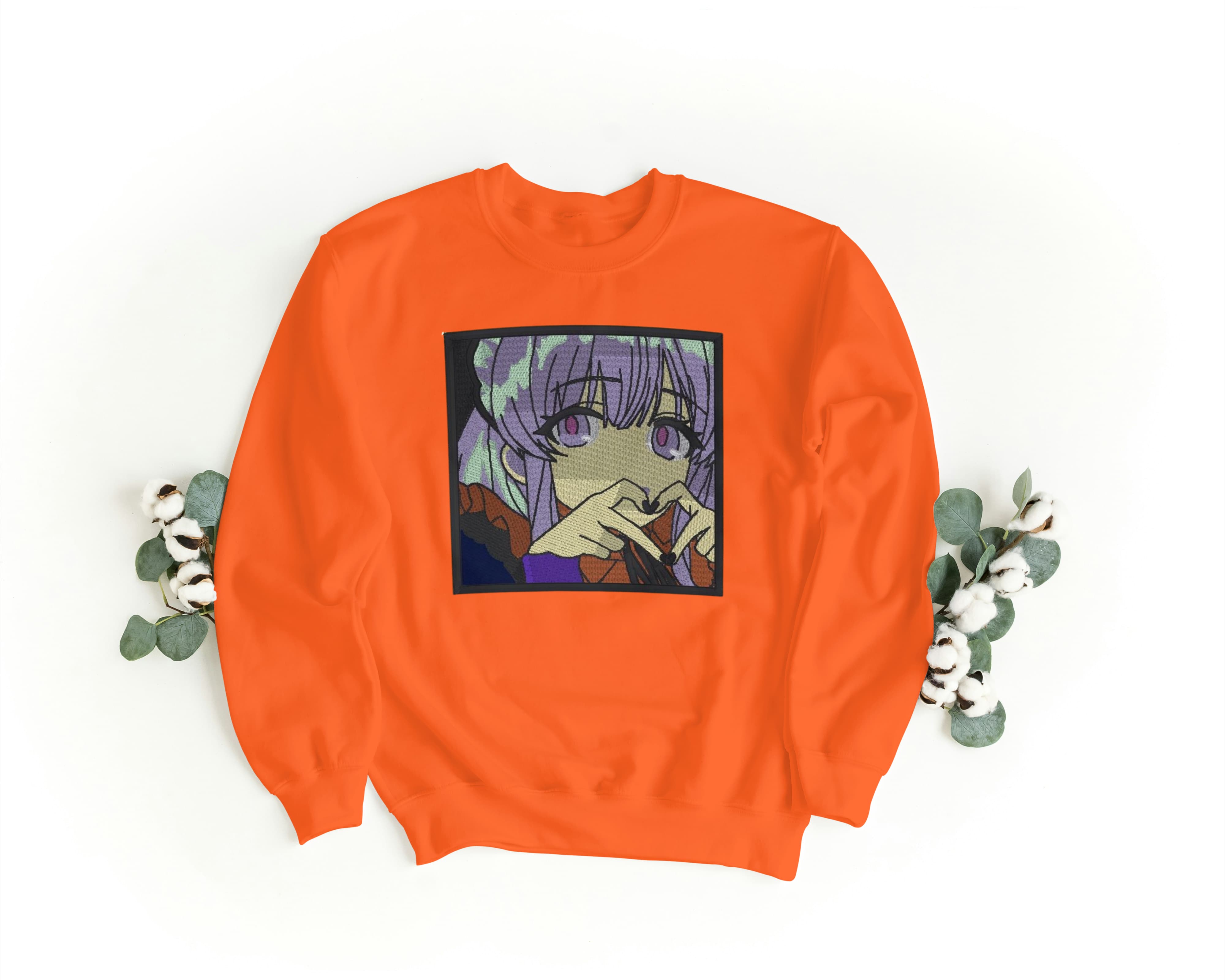 Felpa Ricamata Unisex a Girocollo – Morbida e Confortevole – Design Yuzuki-Biiply